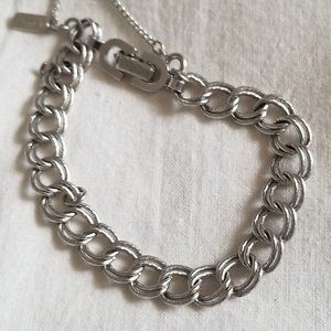 Vintage Silver Metal Monet Charm Bracelet